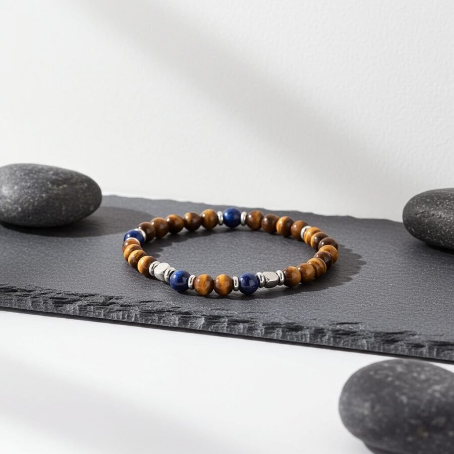 Men's Bracelet Yellow Tiger Eye Beaded Bracelet Energy Bracelet Healing Bracelet Best Gift For Friends Families, made in Sicily. - Image 8