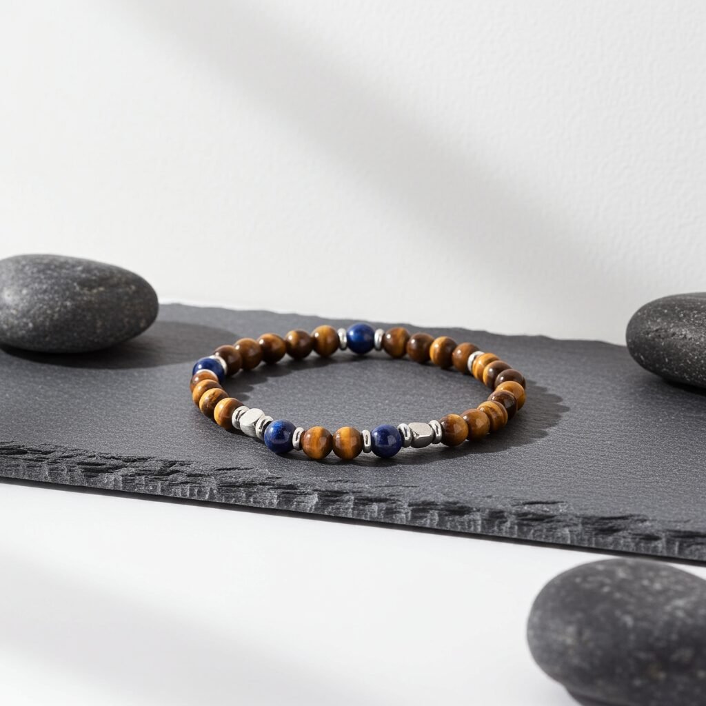 Men's Bracelet Yellow Tiger Eye Beaded Bracelet Energy Bracelet Healing Bracelet Best Gift For Friends Families, made in Sicily. - Image 8