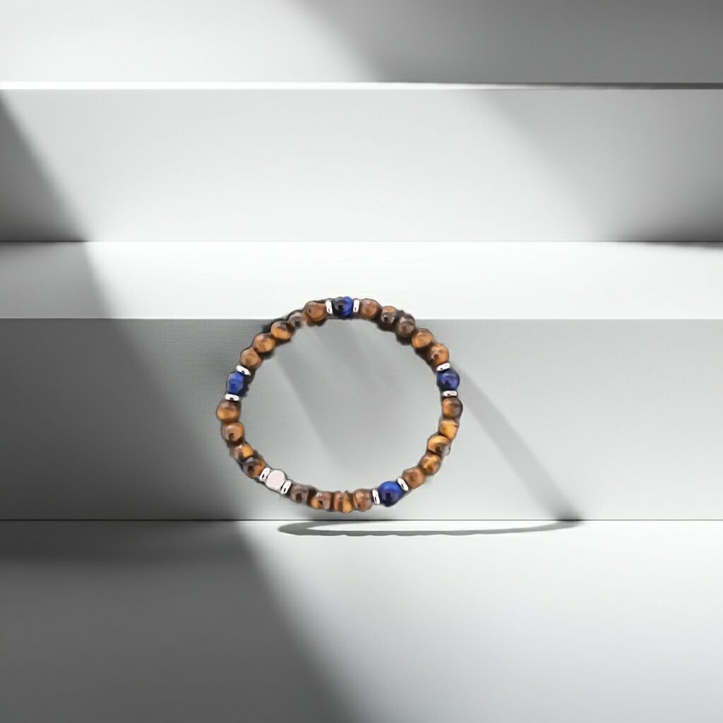 Men's Bracelet Yellow Tiger Eye Beaded Bracelet Energy Bracelet Healing Bracelet Best Gift For Friends Families, made in Sicily. - Image 4