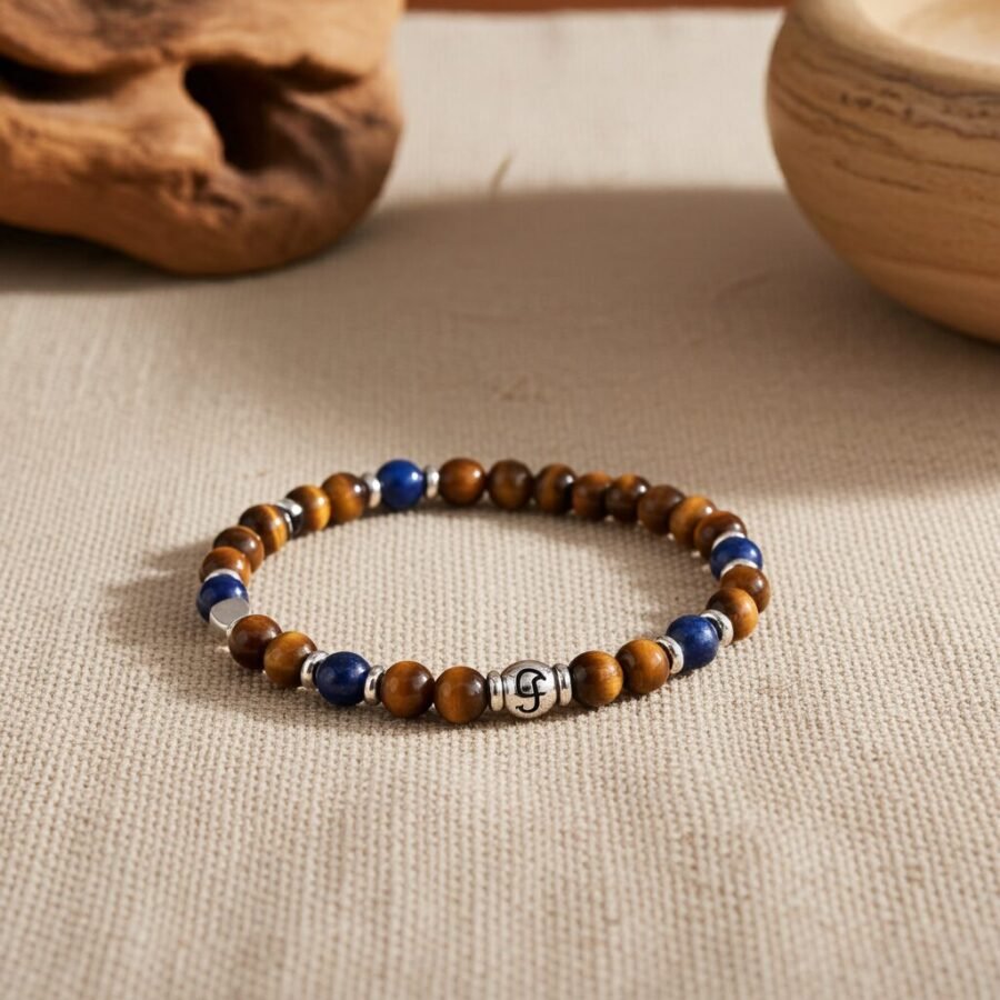 Men's Bracelet Yellow Tiger Eye Beaded Bracelet Energy Bracelet Healing Bracelet Best Gift For Friends Families, made in Sicily. - Image 5