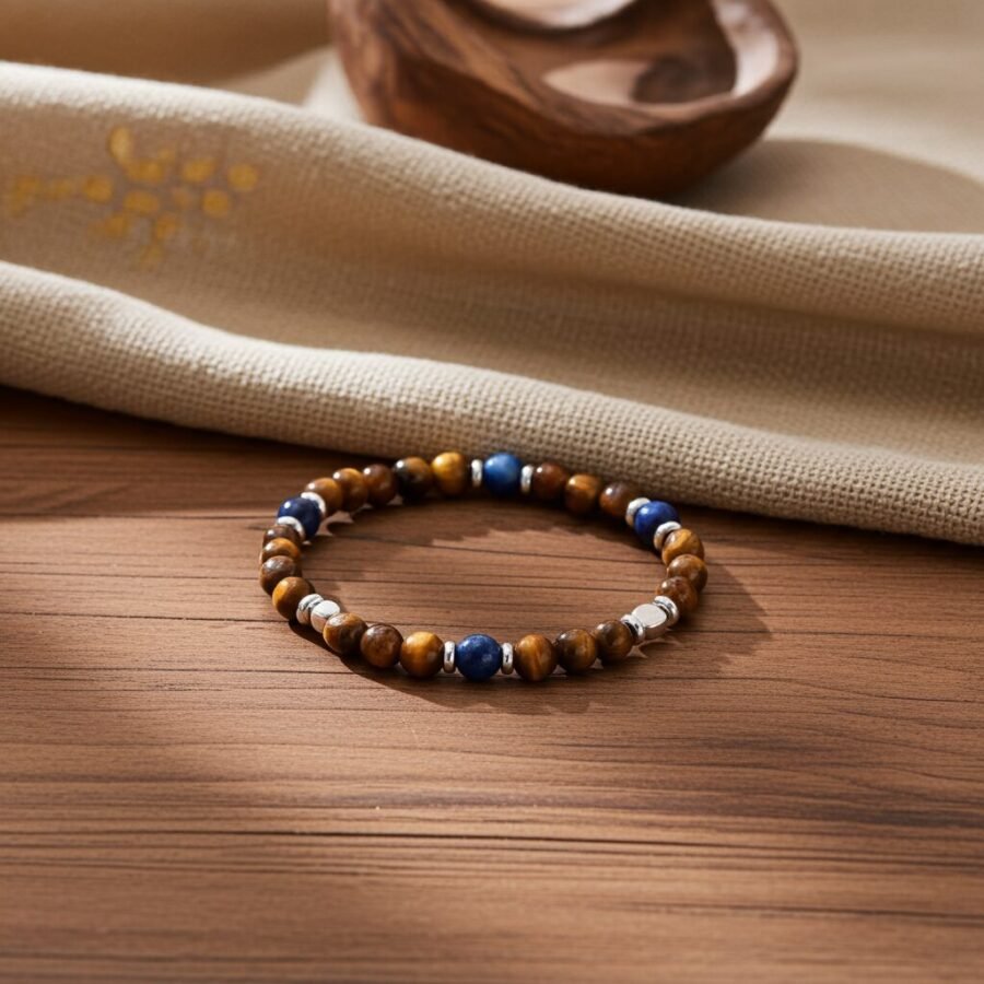 Men's Bracelet Yellow Tiger Eye Beaded Bracelet Energy Bracelet Healing Bracelet Best Gift For Friends Families, made in Sicily.