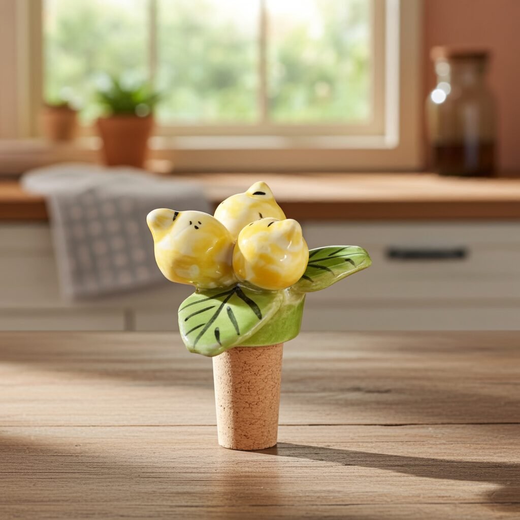 Sicilian lemons, Pinecone Ceramic, handmade wine stopper, Sicily. - Image 6