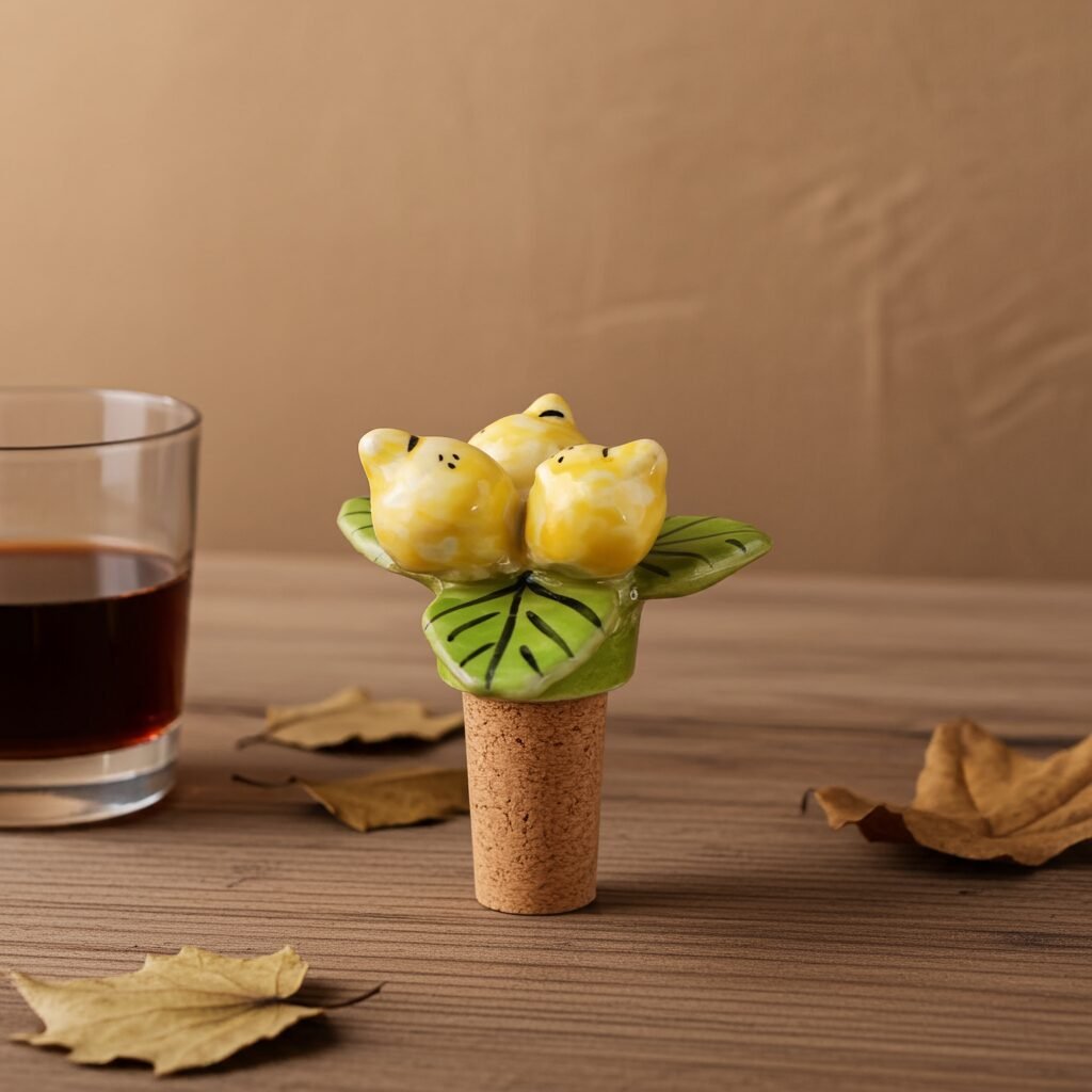 Sicilian lemons, Pinecone Ceramic, handmade wine stopper, Sicily. - Image 4