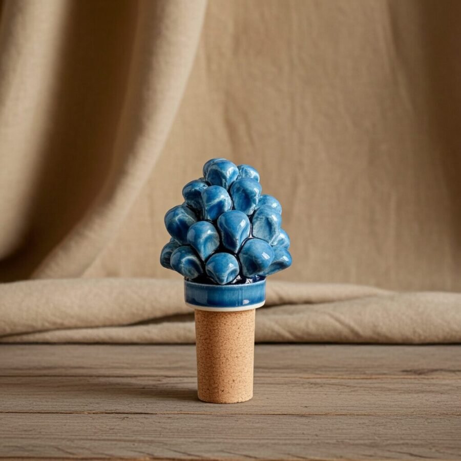 Sicilian lemons, Pinecone Ceramic, handmade wine stopper, Sicily. - Image 3