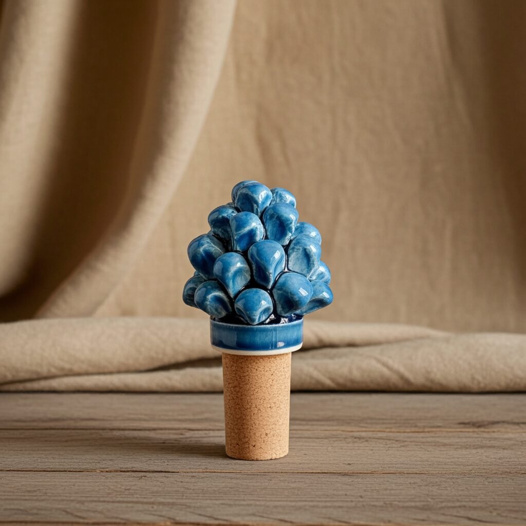 Sicilian lemons, Pinecone Ceramic, handmade wine stopper, Sicily. - Image 3