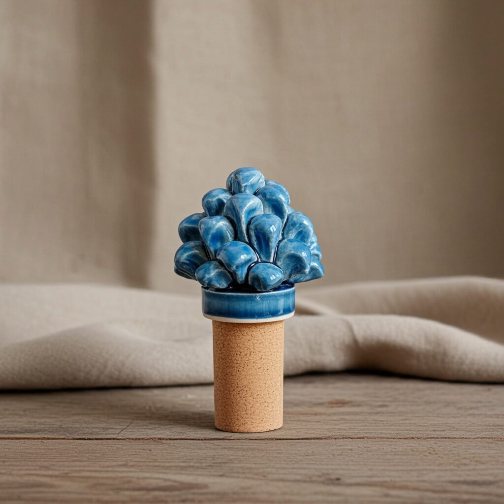 Sicilian lemons, Pinecone Ceramic, handmade wine stopper, Sicily. - Image 2